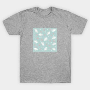 Palms Pattern aquamarine, blue, green, leaves, tropical , fall TeePublic T-Shirt